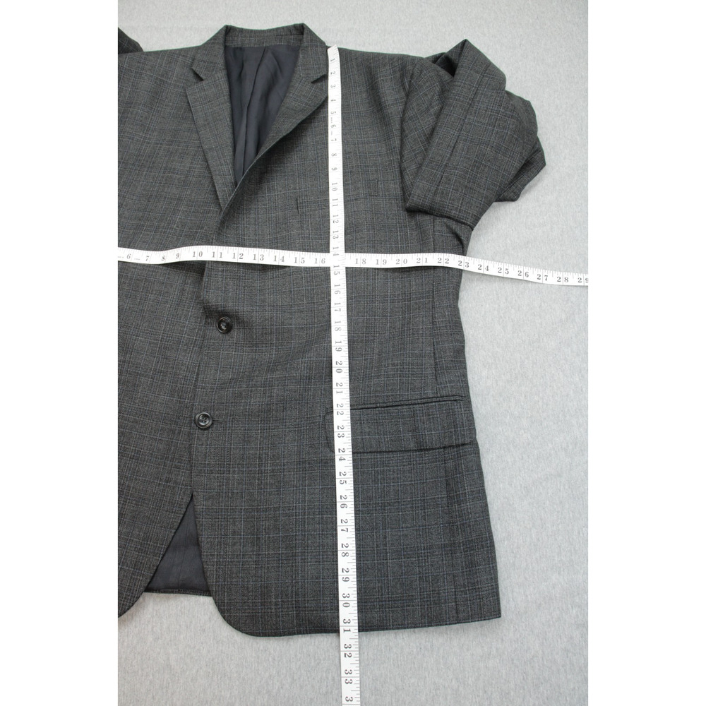 Michael Kors Blazer‎ Mens 46R Gray Plaid 2 Buttons Single Breast Notch Label - Picture 9 of 10